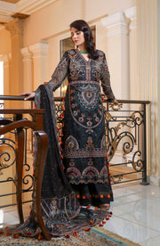 Waresha Rang Reet Unstitched Luxury Formal 3Pc Suit D-03 MIDNIGHT