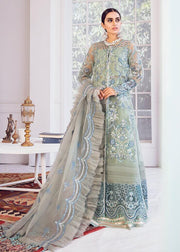 Afrozeh La Fuchsia Luxury Chiffon Unstitched 3 Piece Suit D-06 Mint Macaron - FaisalFabrics.pk