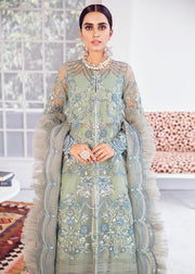Afrozeh La Fuchsia Luxury Chiffon Unstitched 3 Piece Suit D-06 Mint Macaron - FaisalFabrics.pk
