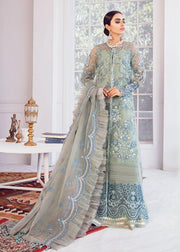 Afrozeh La Fuchsia Luxury Chiffon Unstitched 3 Piece Suit D-06 Mint Macaron - FaisalFabrics.pk