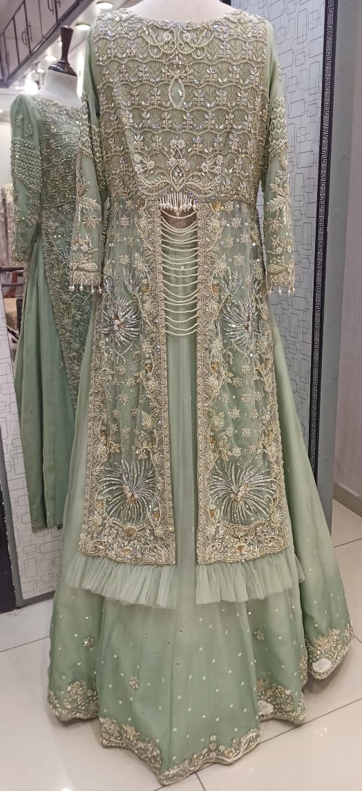 Sumaria’s Couture Formal Stitched 3Pc Suit - Minty Ombre