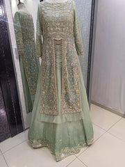 Sumaria’s Couture Formal Stitched 3Pc Suit - Minty Ombre