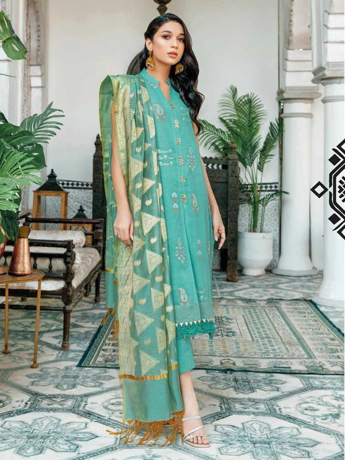 GulAhmed Summer Premium Luxury Jacquard Unstitched 3Pc Suit MJ-32003