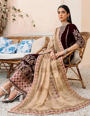 Emaan Adeel Makhmal Unstitched Luxury Velvet 3Pc Suit MK-304