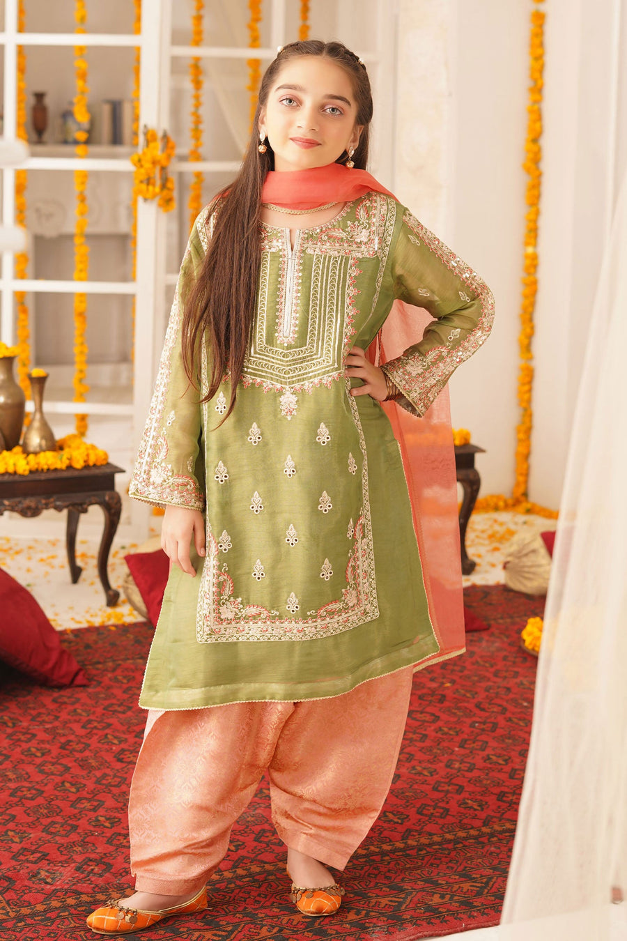 Maryum N Maria Kids Reaty to Wear - Sindhi Kurta MKD-0014 - FaisalFabrics.pk