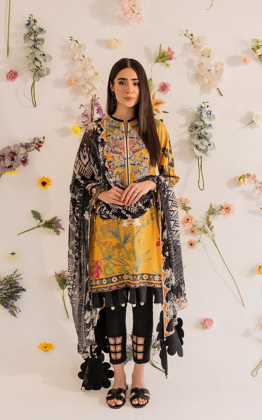 Asifa & Nabeel Miraki Embroidered Lawn Unstitched 3 Piece Suit MKL-01