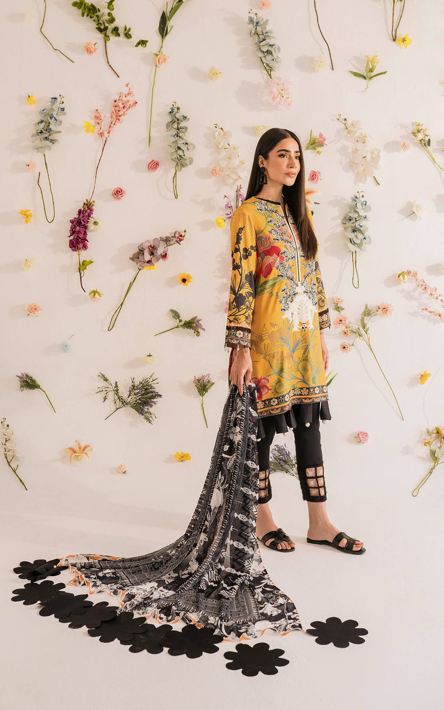 Asifa & Nabeel Miraki Embroidered Lawn Unstitched 3 Piece Suit MKL-01