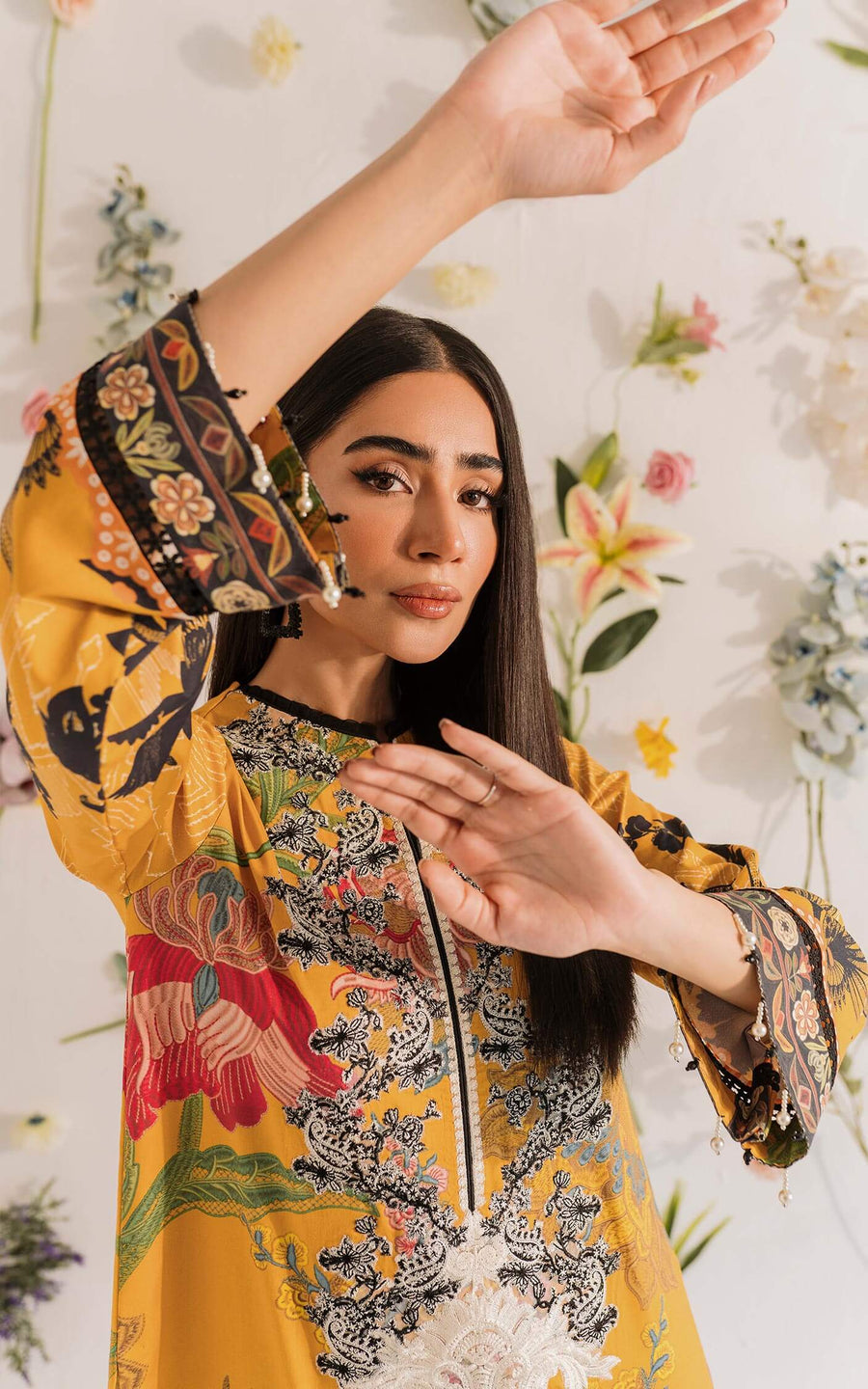 Asifa & Nabeel Miraki Embroidered Lawn Unstitched 3 Piece Suit MKL-01