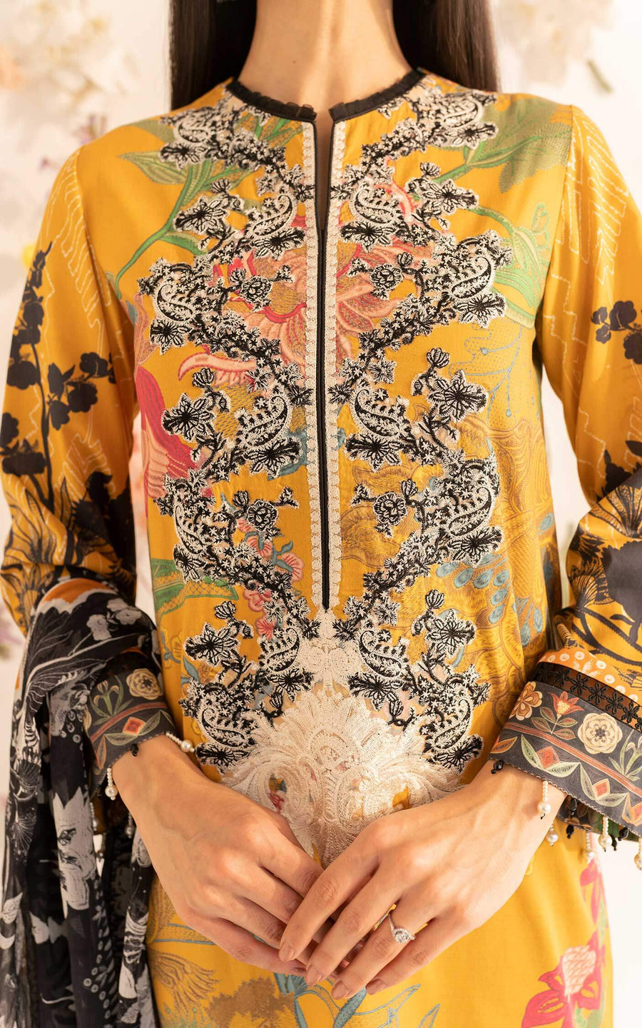 Asifa & Nabeel Miraki Embroidered Lawn Unstitched 3 Piece Suit MKL-01