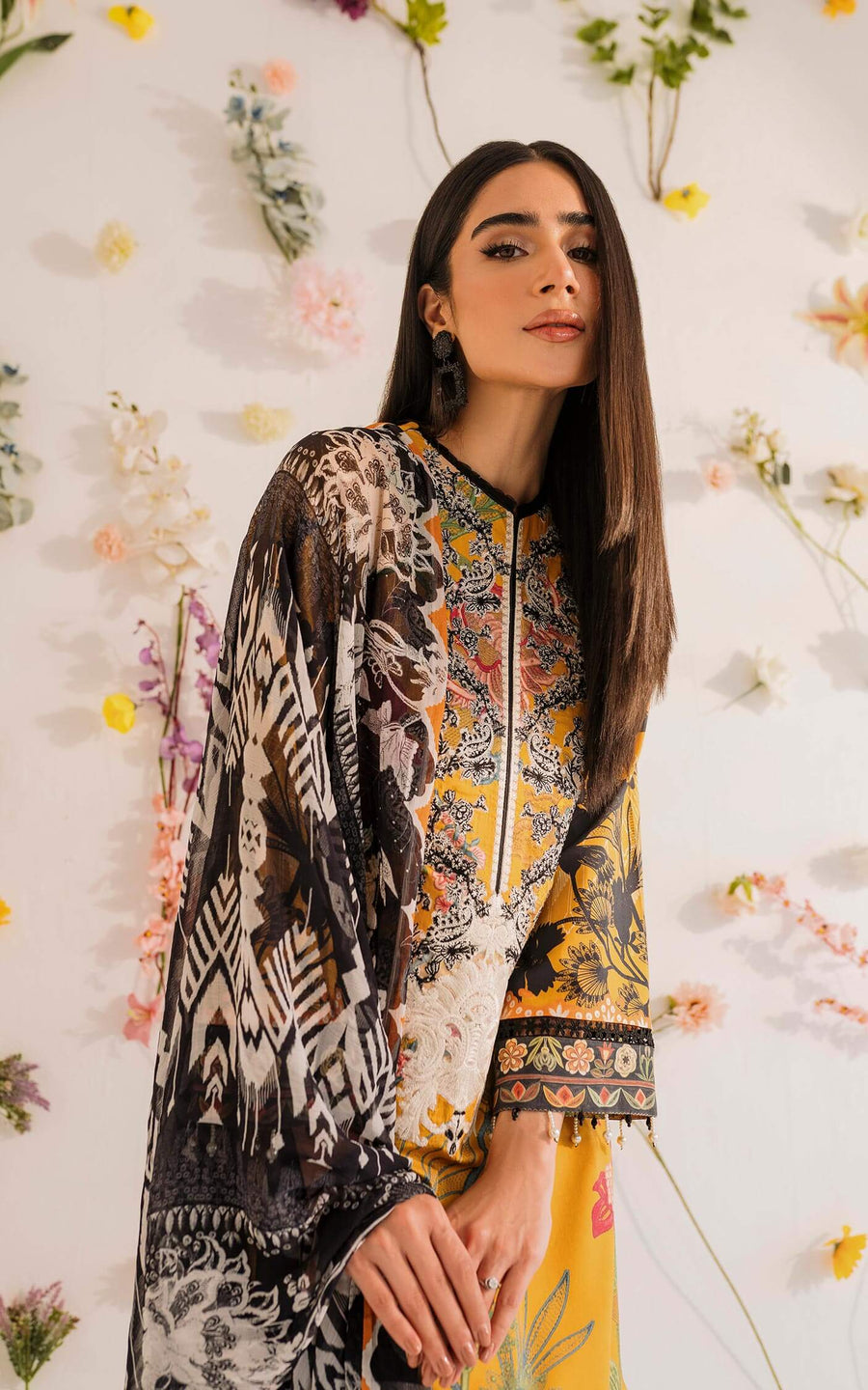 Asifa & Nabeel Miraki Embroidered Lawn Unstitched 3 Piece Suit MKL-01