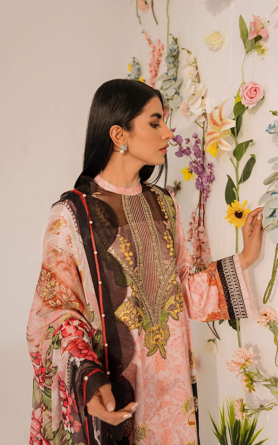 Asifa & Nabeel Miraki Embroidered Lawn Unstitched 3 Piece Suit MKL-02
