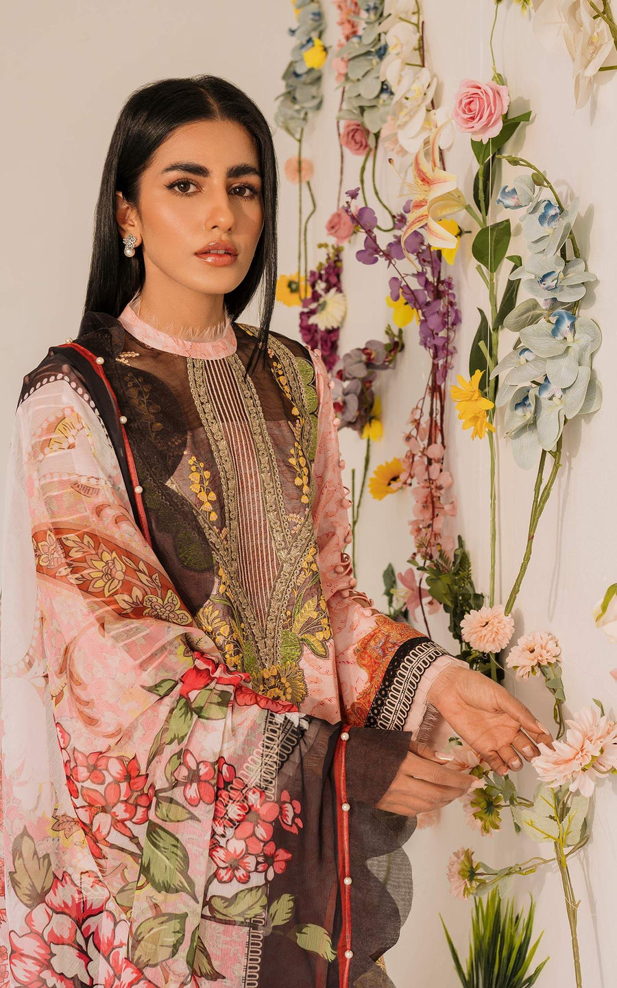 Asifa & Nabeel Miraki Embroidered Lawn Unstitched 3 Piece Suit MKL-02