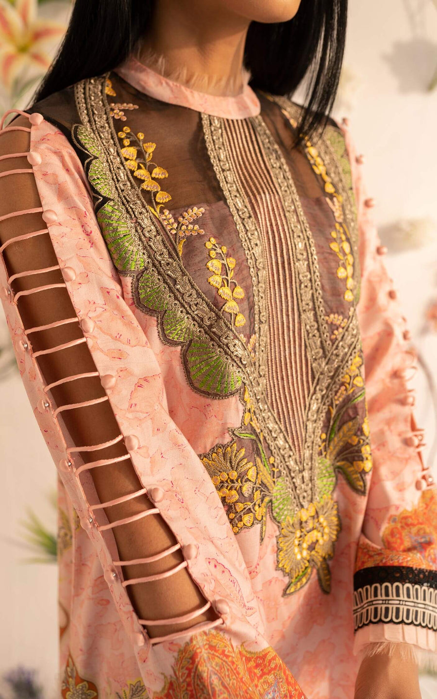 Asifa & Nabeel Miraki Embroidered Lawn Unstitched 3 Piece Suit MKL-02