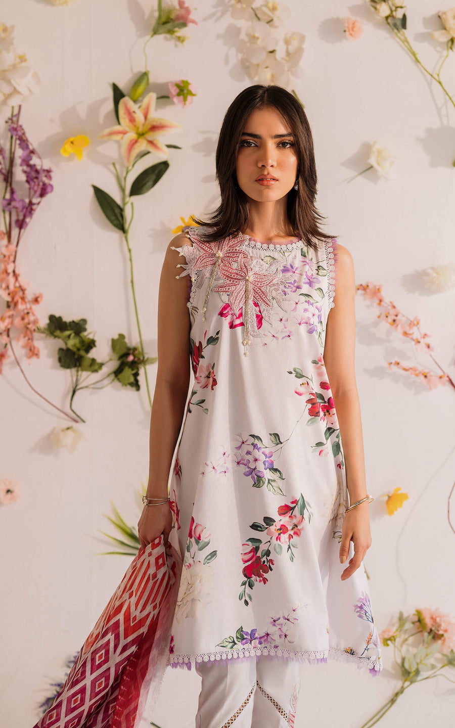 Asifa & Nabeel Miraki Embroidered Lawn Unstitched 3 Piece Suit MKL-04