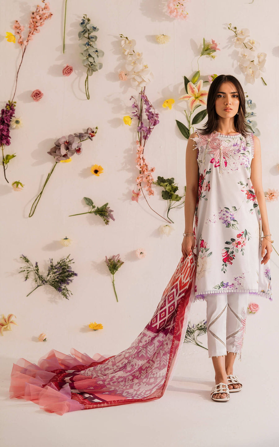 Asifa & Nabeel Miraki Embroidered Lawn Unstitched 3 Piece Suit MKL-04