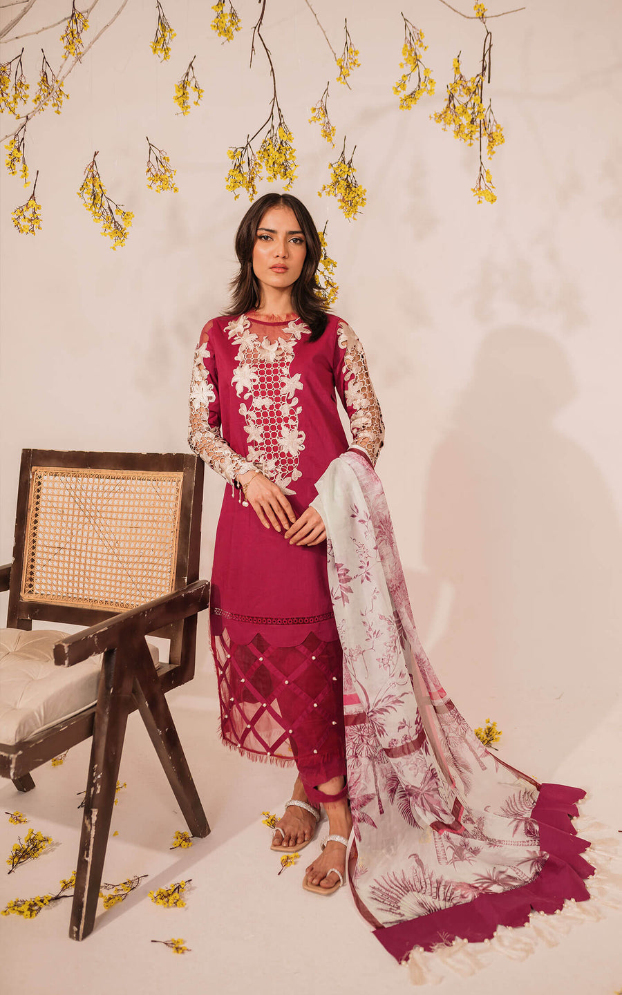 Asifa & Nabeel Miraki Embroidered Lawn Unstitched 3 Piece Suit MKL-07