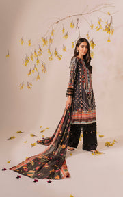 Asifa & Nabeel Miraki Embroidered Lawn Unstitched 3 Piece Suit MKL-12