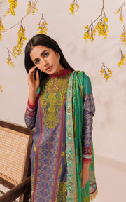 Asifa & Nabeel Miraki Embroidered Lawn Unstitched 2 Piece Suit MKL-16