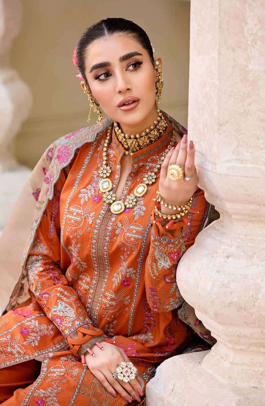 Maryum N Maria Eid e Nobahar Luxury Lawn Unstitched 3Pc Suit - Antiqued