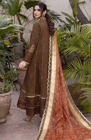 Maryum N Maria Chikankari Ready to Wear 3Pc Suit MLRA-001 Bronze Brown