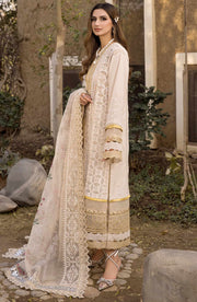 Maryum N Maria Chikankari Ready to Wear 3Pc Suit MLRD-072 Golden Mist