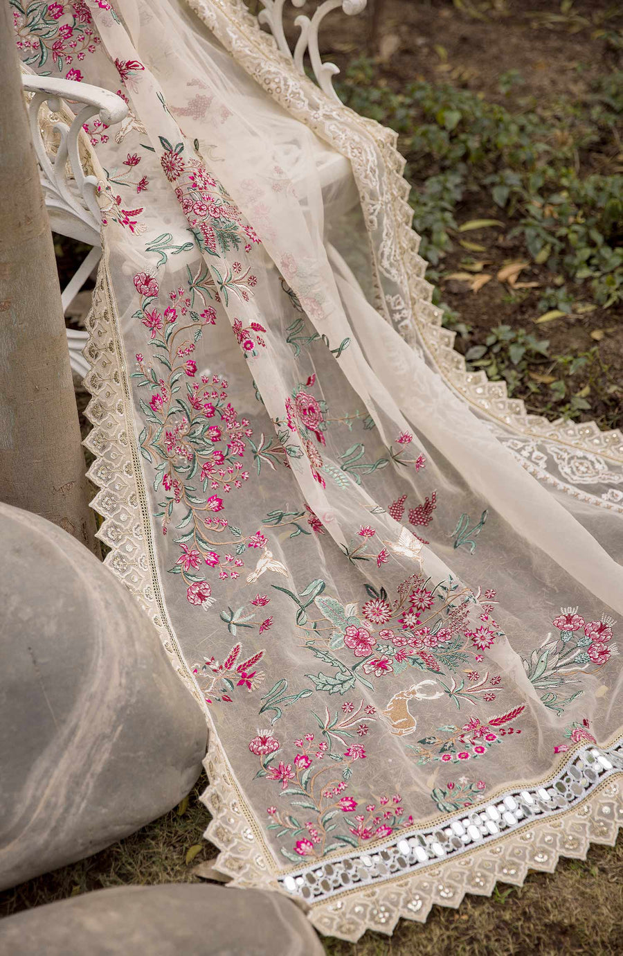 Maryum N Maria Chikankari Ready to Wear 3Pc Suit MLRD-072 Golden Mist