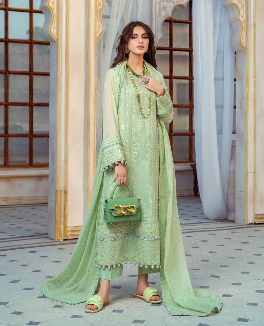 Maryum & Maria Luxury Pret Eid Edit 3pc Suit MLRD-061 Quiet Green