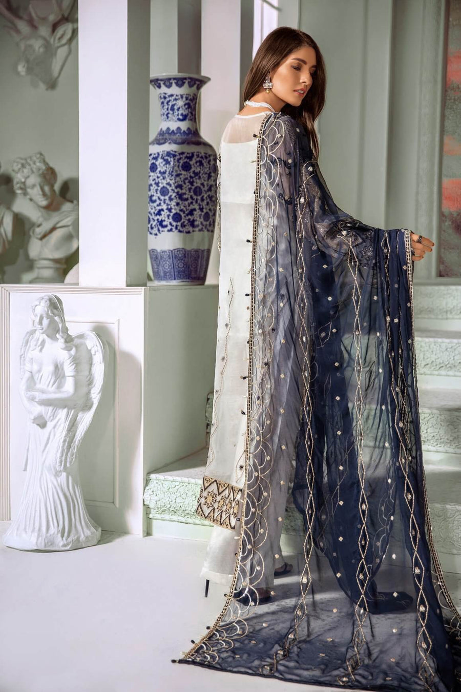 Maryum N Maria Luxury Chiffon Collection 2020 MMC-01 PERL HARPS - FaisalFabrics.pk