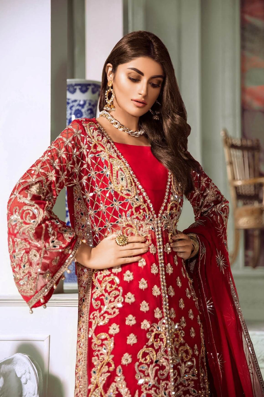 Maryum N Maria Luxury Chiffon Collection 2020 MMC-02 LST REDD - FaisalFabrics.pk