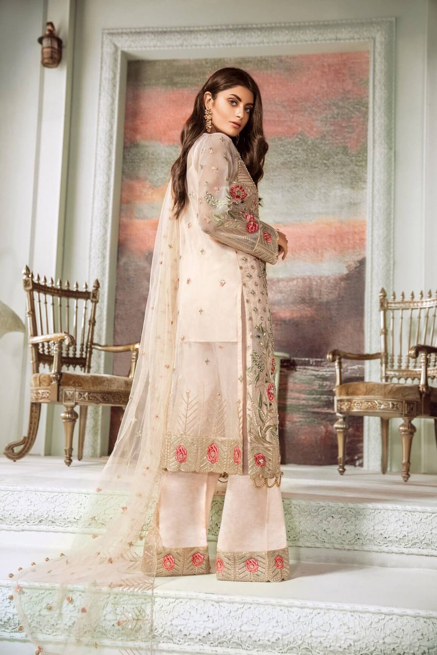Maryum N Maria Luxury Chiffon Collection 2020 MMC-06 RUST NILE - FaisalFabrics.pk