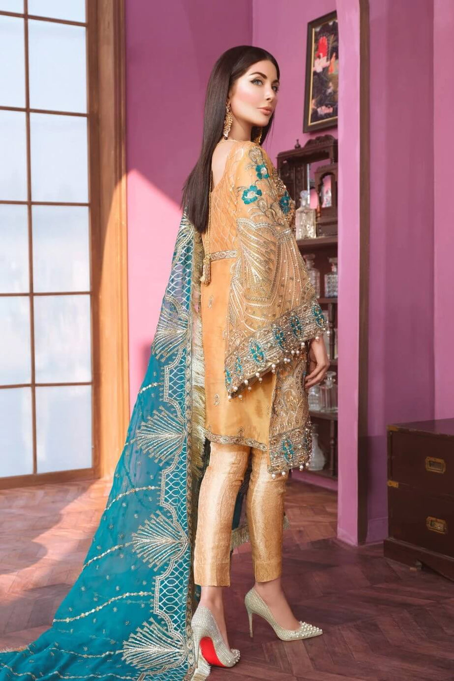 Maryum N Maria Freesia Hand Made Embroidered Suit FF-02 Offling Peace - FaisalFabrics.pk
