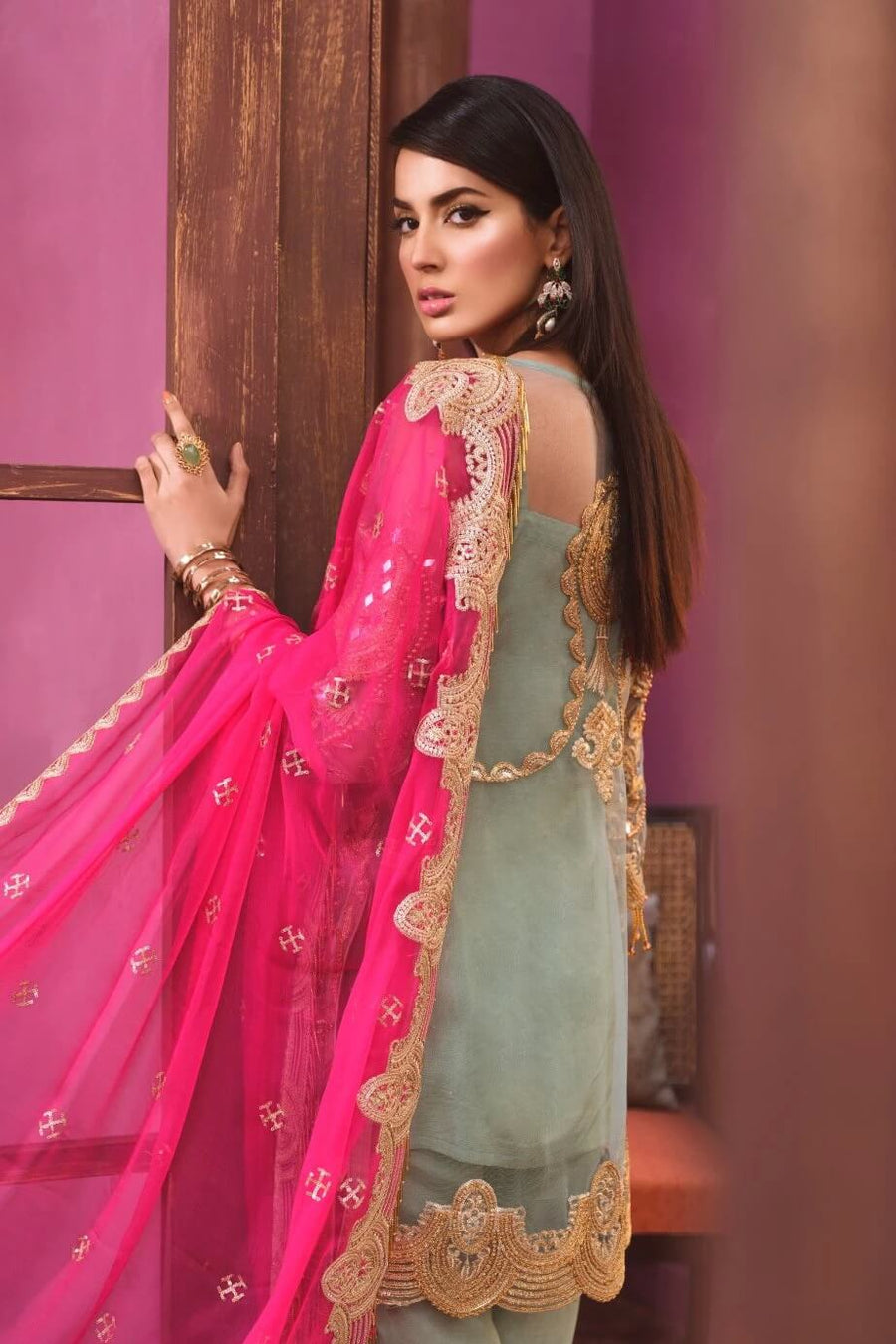 Maryum N Maria Freesia Hand Made Embroidered Suit FF-07 Offling Peace - FaisalFabrics.pk