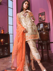 Maryum N Maria Freesia Hand Made Embroidered Suit FF-09 Offling Peace - FaisalFabrics.pk