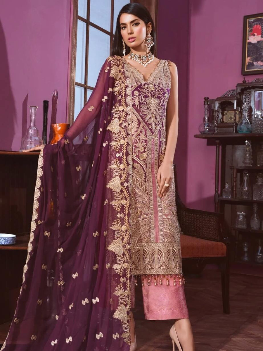 Maryum N Maria Freesia Hand Made Embroidered Suit FF-10 Offling Peace - FaisalFabrics.pk