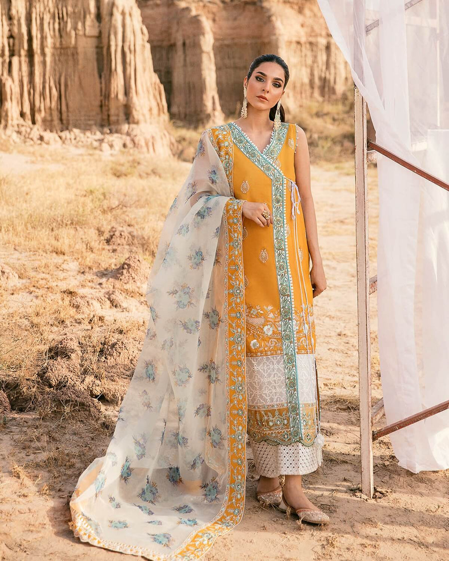 Maria Osama Khan Pariwash Unstitched Lawn 3Pc Suit Qamar (US-012)