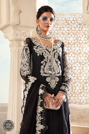 Maria.B Unstitched Chiffon 3Pc Suit MPC-22-204-Black and White