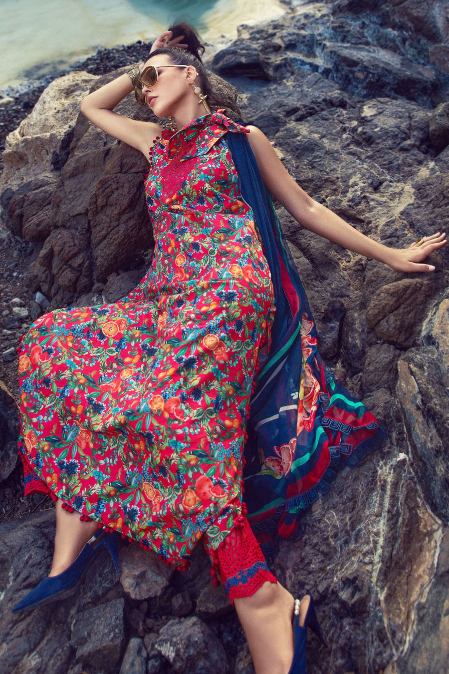 Desert Rose by Maria B Mprints Unstitched Cambric 3Pc Suit MPT-1503-A
