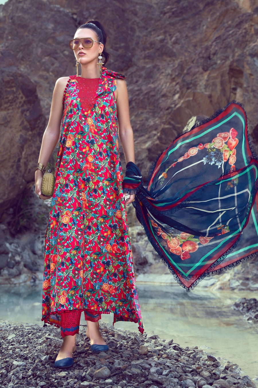 Desert Rose by Maria B Mprints Unstitched Cambric 3Pc Suit MPT-1503-A