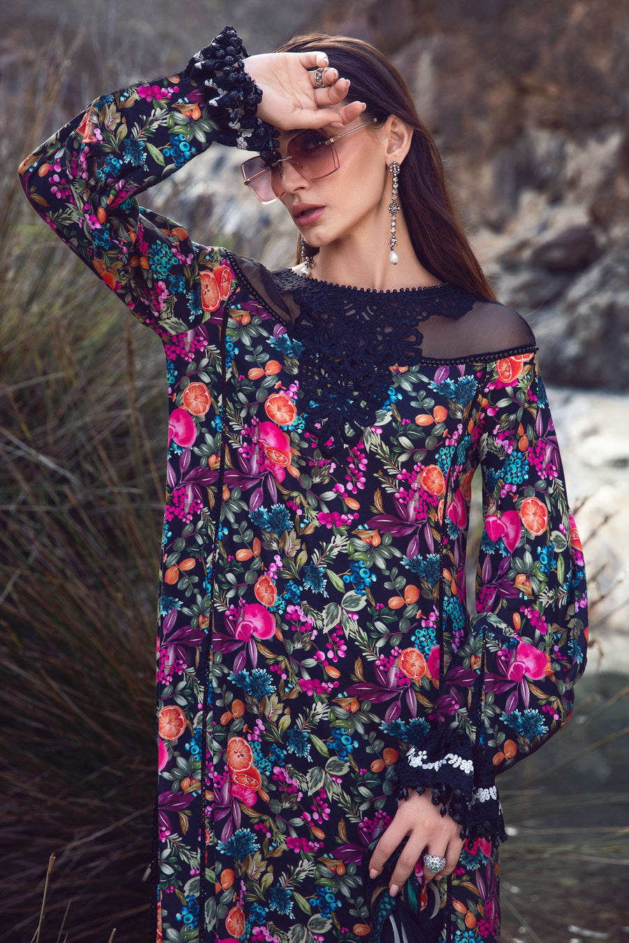 Desert Rose by Maria B Mprints Unstitched Cambric 3Pc Suit MPT-1503-B