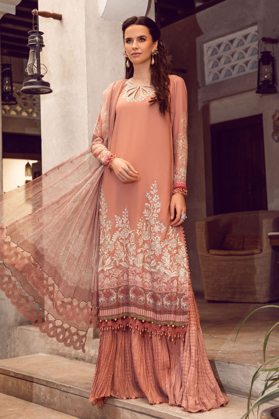 Desert Rose by Maria B Mprints Unstitched Khaddar 3Pc Suit MPT-1506-A