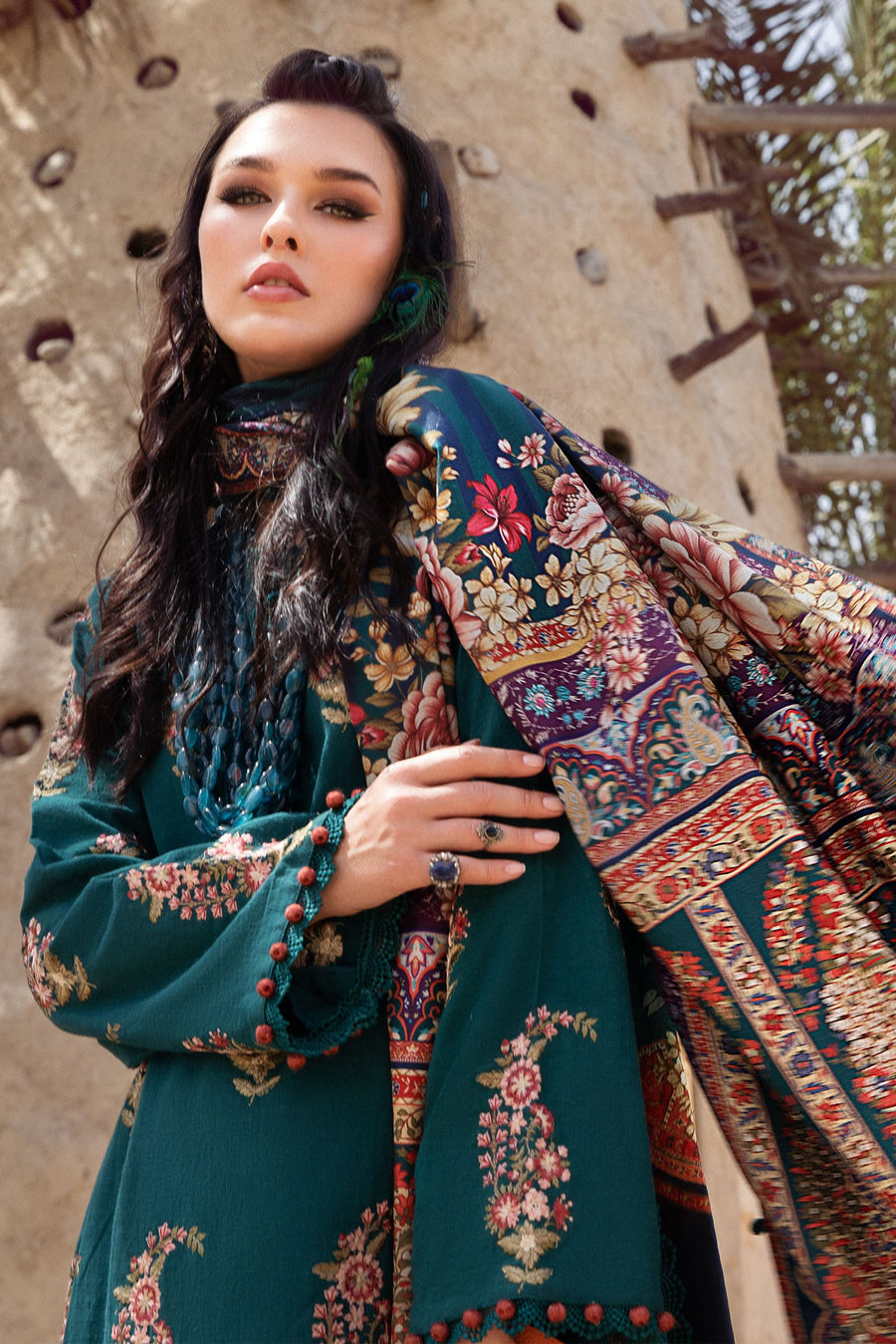Desert Rose by Maria B Mprints Unstitched Khaddar 3Pc Suit MPT-1508-A