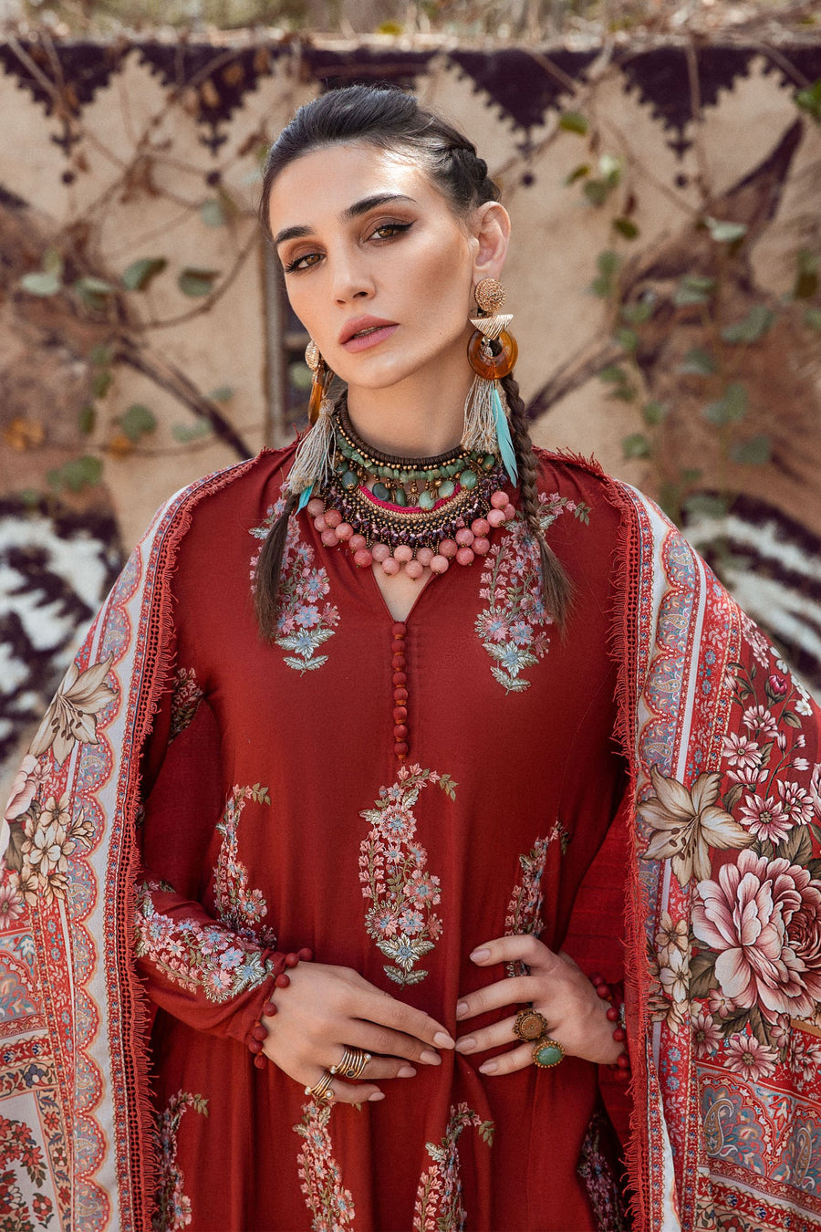 Desert Rose by Maria B Mprints Unstitched Khaddar 3Pc Suit MPT-1508-B