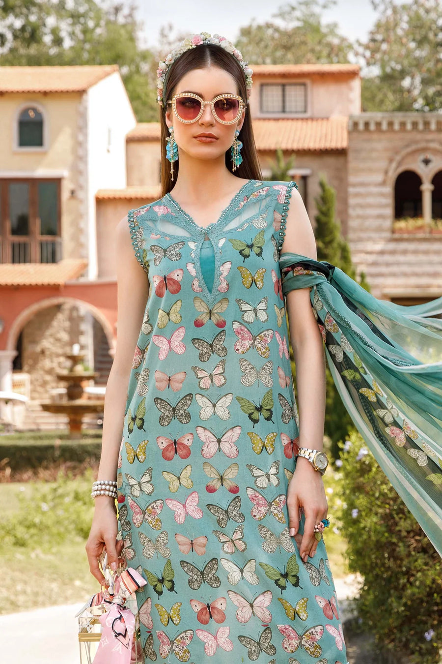 Maria.B M.Prints Lawn Unstitched Embroidered 3 Piece Suit MPT-1701-A