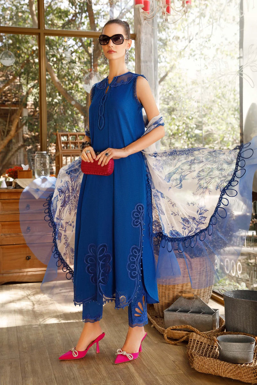 Maria.B M.Prints Lawn Unstitched Embroidered 3 Piece Suit MPT-1704-B