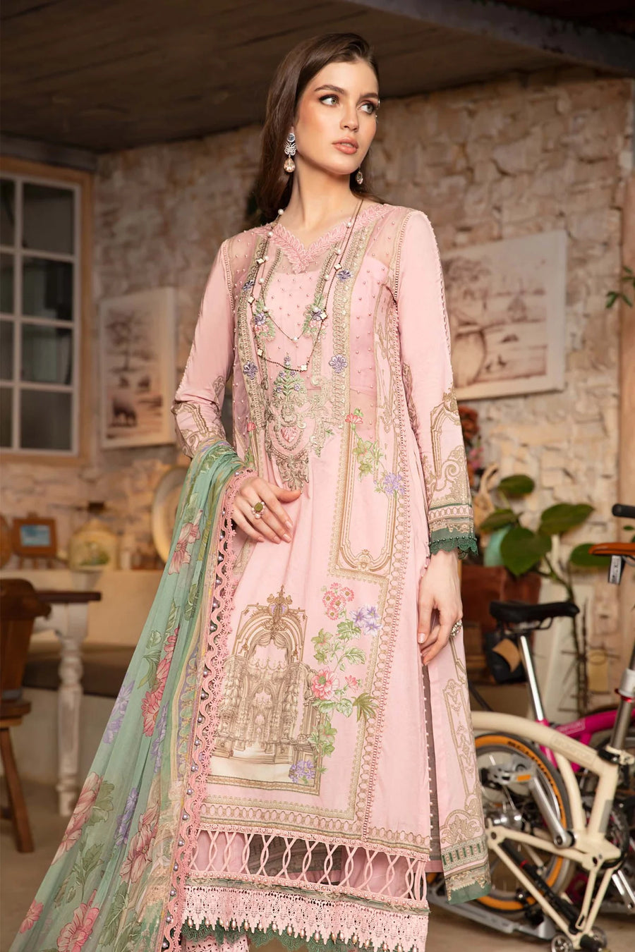 Maria.B M.Prints Lawn Unstitched Embroidered 3 Piece Suit MPT-1713-A