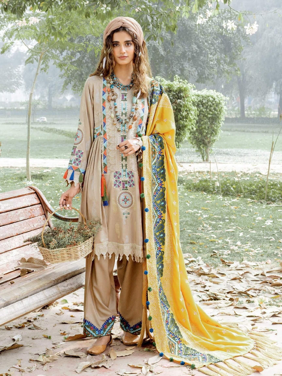 Charizma Signature Masakali Embroidered Marina Jacquard 3pc Suit MSK-18 - FaisalFabrics.pk