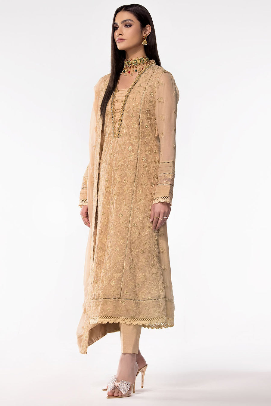 Motifz Premium Embroidered Bemberg Chiffon Unstitched Suit 3468-JADE