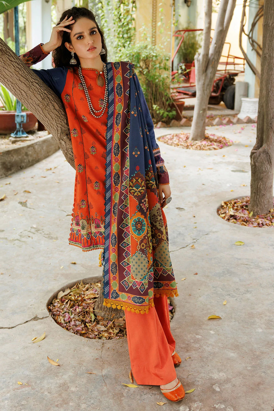 Umang by Motifz Embroidered Khaddar Unstitched 3Pc Suit 3603-DAYLILY