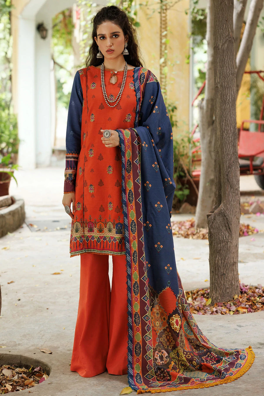 Umang by Motifz Embroidered Khaddar Unstitched 3Pc Suit 3603-DAYLILY
