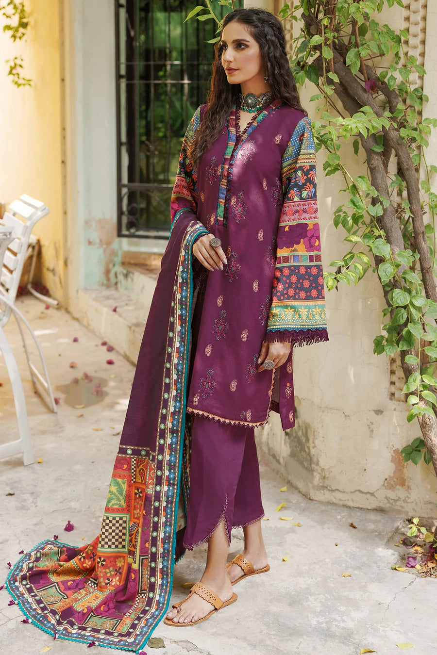 Umang by Motifz Embroidered Khaddar Unstitched 3Pc Suit 3604-MAPLE